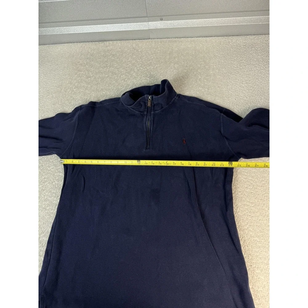 Polo‎ By Ralph Lauren Sweater Mens 2XLT Blue Quarter Zip Mock Neck Knit Pullover